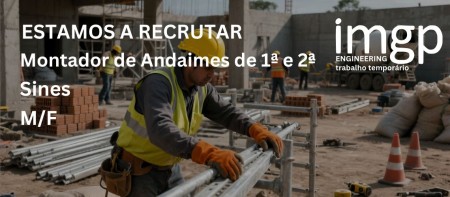 Montador de Andaimes de 1&ordf; e 2&ordf; (M/F) &mdash; Sines